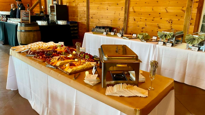 catering layout on tables